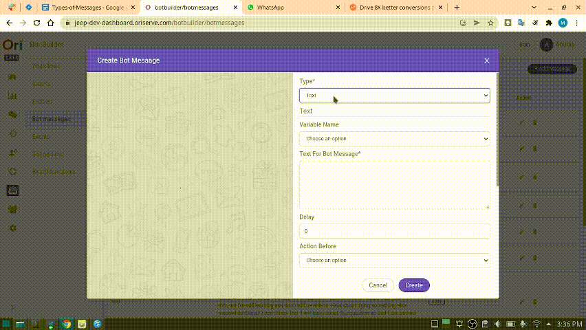 Video for Text with Buttons