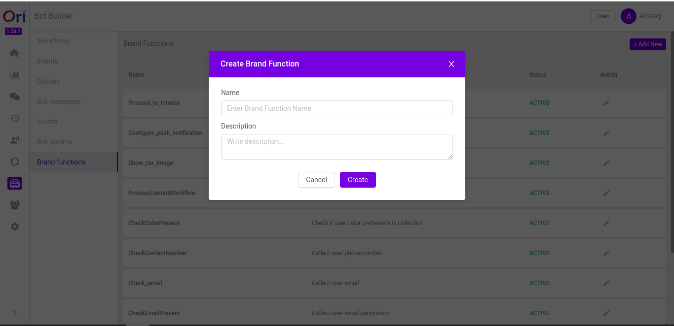 create brand function