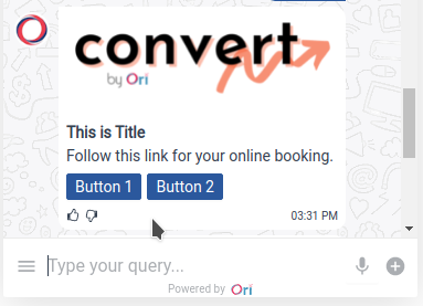 Image with buttons message Output
