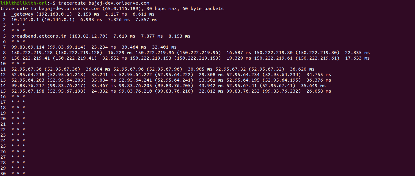 traceroute